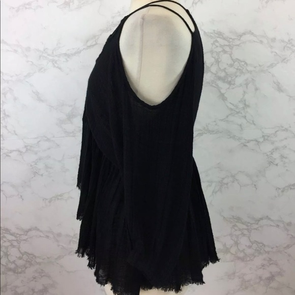 🌟 FREE PEOPLE One Monarch Cold Shoulder Raw Hem - Picture 5 of 8